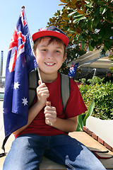 Image showing Boy with Australian Flag