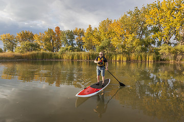 Image showing stand up paddling (SUP)