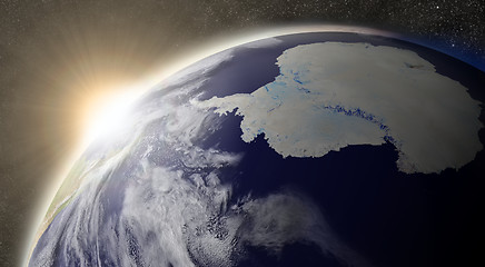 Image showing Sun over Antarctica