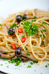 Image showing Italian pasta and mushroom sauce 