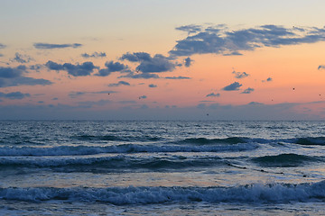 Image showing Beautiful sunset over the sea.