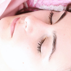 Image showing Beautiful young woman sleeping.