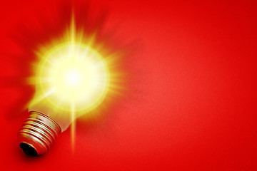 Image showing Background with lit lightbulb