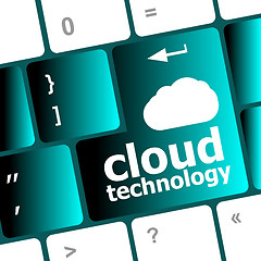 Image showing computer keyboard for cloud technology