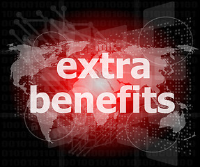 Image showing extra benefits slogan poster concept. Financial support message design