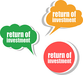 Image showing return of investment. Set of stickers, labels, tags. Business banners, Template for infographics