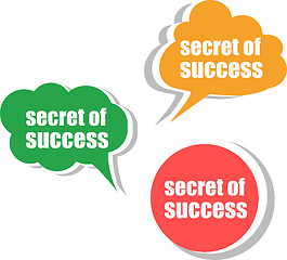 Image showing secret of success. Set of stickers, labels, tags. Business banners, Template for infographics