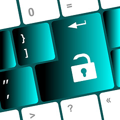 Image showing open lock button on the keyboard key