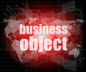 Image showing business object word on digital screen, mission control interface hi technology