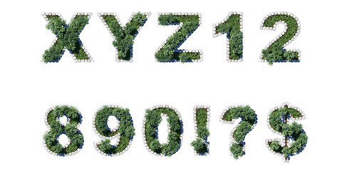 Image showing Green park type set with grey cubing border