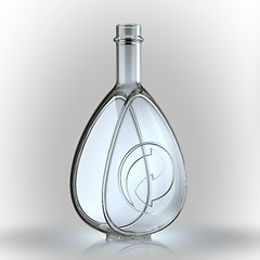 Image showing Recycled glass bottle manufacture concept