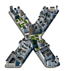 Image showing Urban X letter from city font collection