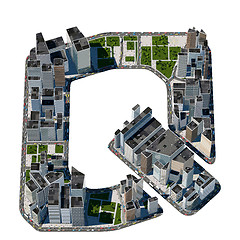 Image showing Urban Q letter from city font collection
