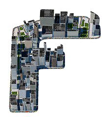 Image showing Urban F letter from city font collection