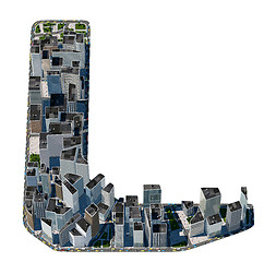 Image showing Urban L letter from city font collection