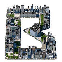 Image showing Urban B letter from city font collection
