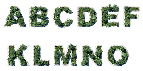 Image showing Green park font with grey cubing border