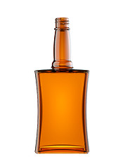 Image showing Empty bottle for scotch or brandy isolated