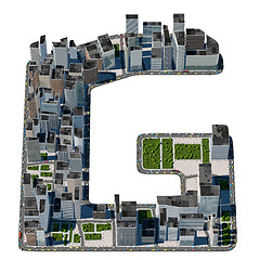 Image showing Urban G letter from city font collection