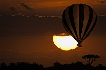 Image showing Balloon safari , sunrise
