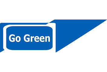 Image showing go green sign web icon button, business concept