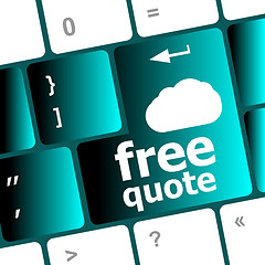 Image showing keyboard key for free quote - business concept