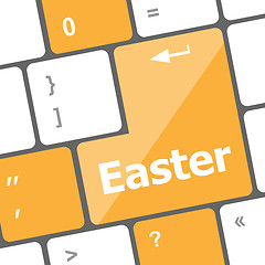 Image showing Easter text button on keyboard keys