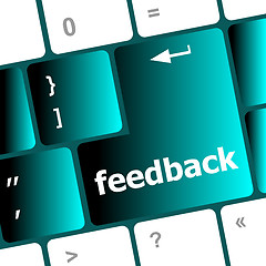 Image showing Keyboard with single button showing the word feedback