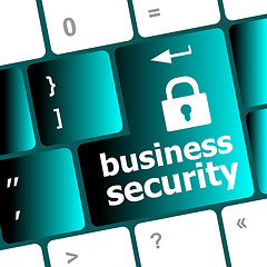 Image showing business security key on the keyboard of laptop computer