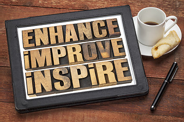 Image showing enhance, improve, inspire 