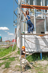 Image showing Attractive women on construction site