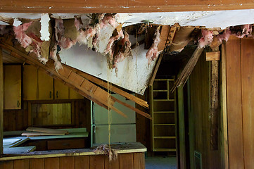 Image showing kitchen with ceiling falling down