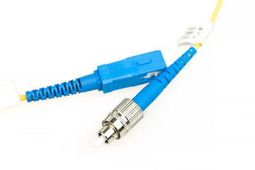 Image showing blue fiber optic SC connector and FC type connector