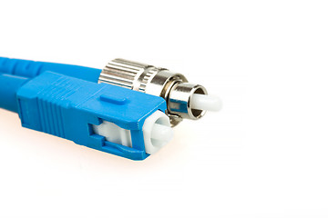 Image showing blue fiber optic SC connector and FC type connector