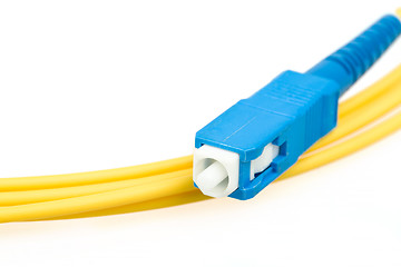 Image showing blue fiber optic SC connector patchcord