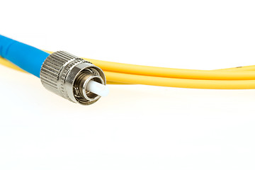 Image showing blue fiber optic SC connector patchcord