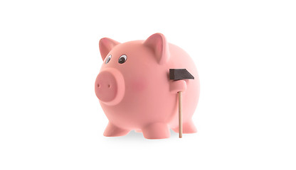 Image showing Unique pink ceramic piggy bank