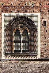 Image showing brown castle brick  window