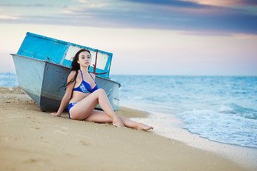 Image showing Young thoughtful woman