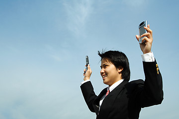 Image showing Businessman and technology
