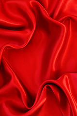 Image showing Smooth red silk as background 