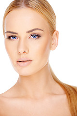 Image showing Beautiful blond woman with blue eyes