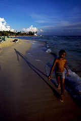 Image showing republica dominicana tourist child coastline 