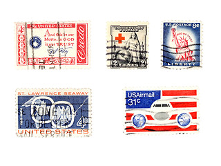 Image showing Old US postage stamps - collectibles