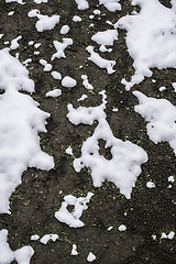 Image showing Melting snow is showing land