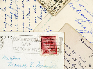 Image showing Handwritten old postcards