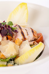 Image showing tasty fresh caesar salad with grilled chicken and parmesan 