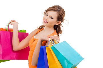 Image showing Happy attractive young shopaholic