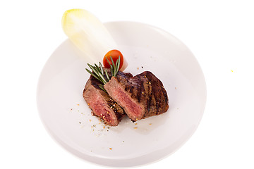 Image showing Succulent medium rare beef steak