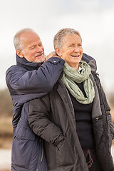 Image showing happy senior couple elderly people together outdoor